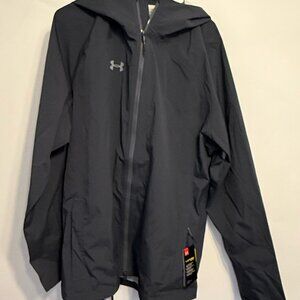 Under Armour Men’s Storm Waterproof Hooded Rain Jacket XL Black